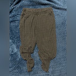 H&M Black and White Floral Ankle Joggers